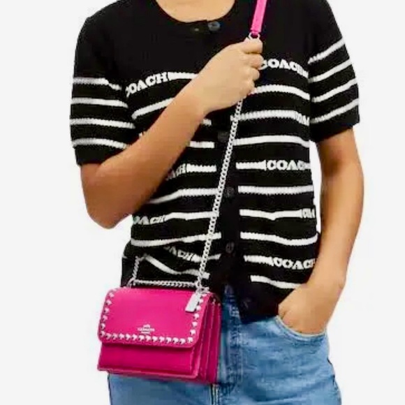 Coach Mini Klare Crossbody With Rivets Leather Small Shoulder Bag. Cerise. NWT - Picture 4 of 6